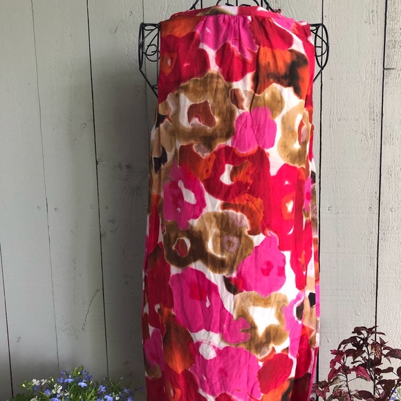 Loft Silk blend fully lines pink floral dress MP - Picture 5 of 7